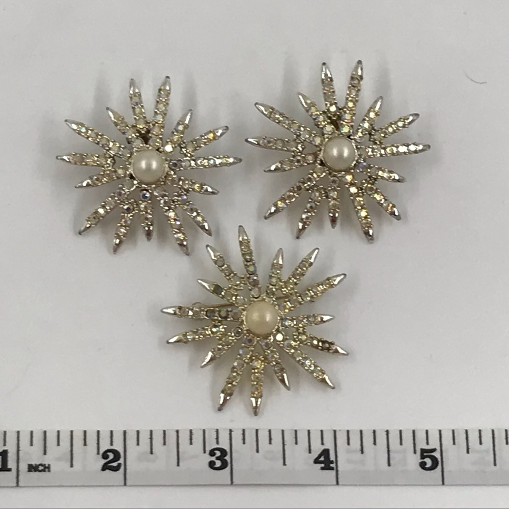 Beautiful Vintage Emmons Clip on Earrings and Pin Brooch